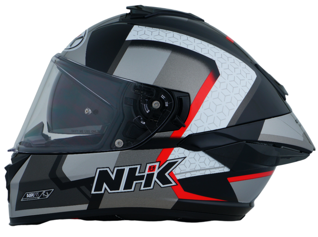 NHK K5R Retro Gloss Black Silver Red Helmet