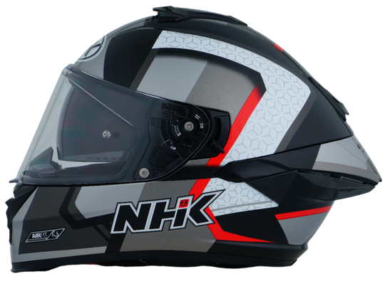 NHK K5R Retro Gloss Black Silver Red Helmet