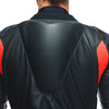 Dainese Tosa Men One Piece Motorcycle Perforated Leather Suit (Black Fluro Red White)