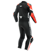 Dainese Avro 4 Men Two Piece Motorcycle Leather Suit (Black Matt Fluro Red White) - Moto Central