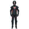 Dainese Tosa Men One Piece Motorcycle Perforated Leather Suit (Black Fluro Red White)