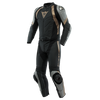 Dainese Avro 4 Men Two Piece Motorcycle Leather Suit (Black Matt Charcoal Grey Tibetian Platinum) - Moto Central