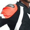 Dainese Avro 4 Men Two Piece Motorcycle Leather Suit (Black Matt Fluro Red White) - Moto Central