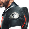 Dainese Tosa Men One Piece Motorcycle Perforated Leather Suit (Black Fluro Red White)
