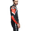 Dainese Avro 4 Men Two Piece Motorcycle Leather Suit (Black Matt Fluro Red White) - Moto Central