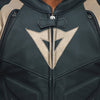 Dainese Avro 4 Men Two Piece Motorcycle Leather Suit (Black Matt Charcoal Grey Tibetian Platinum) - Moto Central