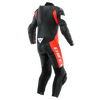 Dainese Tosa Men One Piece Motorcycle Perforated Leather Suit (Black Fluro Red White)