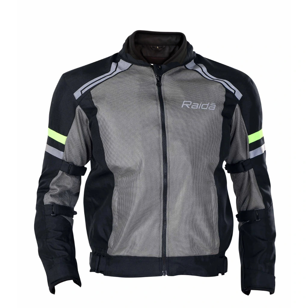 Raida Tourer Motorcycle Riding Jacket (Black Grey Hi Viz)