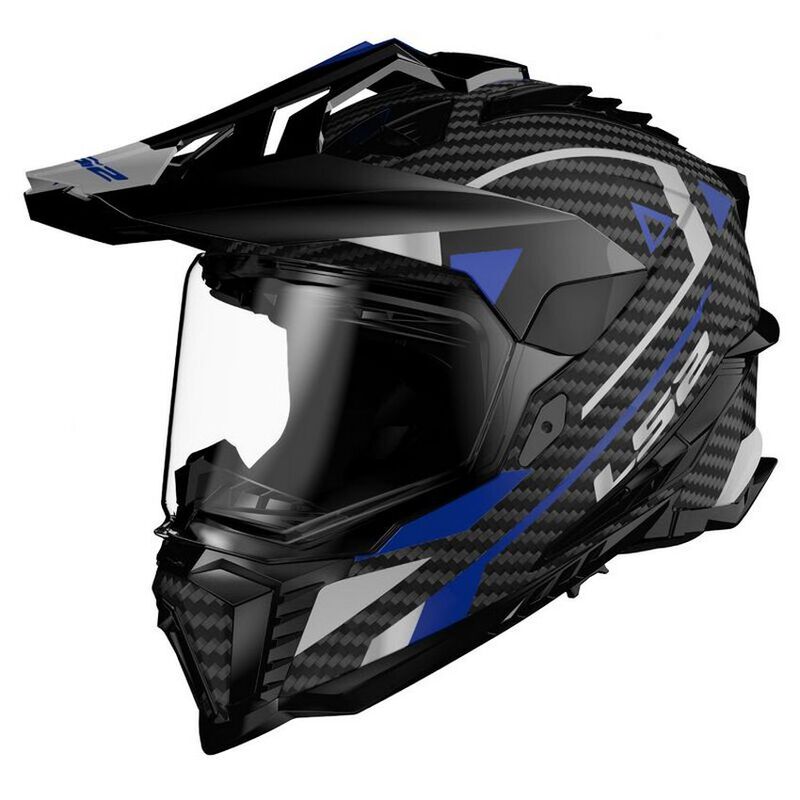 LS2 MX701 EXPLORER Carbon Adventure Gloss Black Blue Helmet