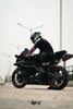 NHK K5R Nebula Gloss Black Tosca Blue Grey Helmet