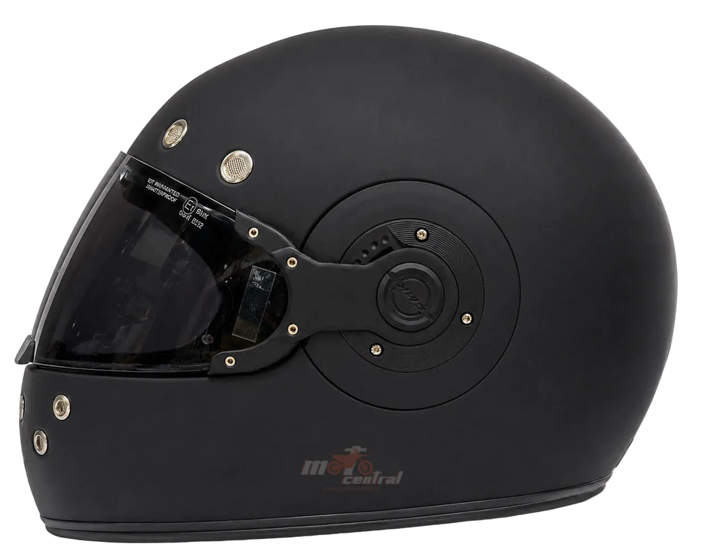 SMK Retro Solid Matt Black with Tinted Visor (MA220) Helmet
