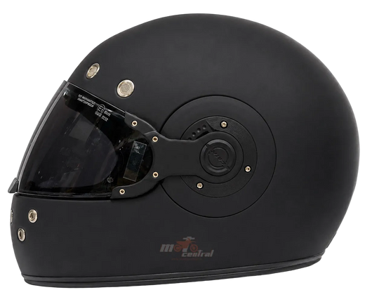 SMK Retro Solid Matt Black with Tinted Visor (MA220) Helmet