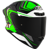 KYT TT Revo Overtech Black Green Gloss Helmet