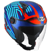 KYT D City Lucent Blue Orange Gloss Open Face Helmets