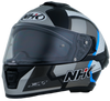 NHK K5R Retro Gloss Black Silver Blue Helmet