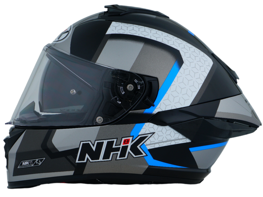 NHK K5R Retro Gloss Black Silver Blue Helmet