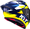 KYT R1R Diamond Gloss Blue Yellow Helmet