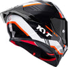 KYT R1R Carbon Zone Gloss Black Orange Helmet