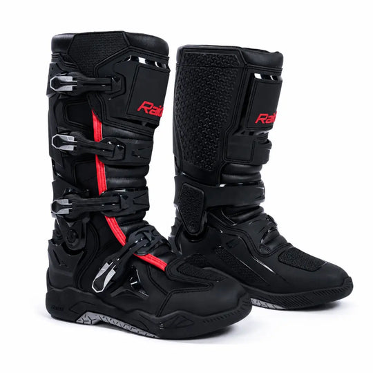 Raida Trailcraft V2 Motocross Enduro Motorcycle Boots (Black Red)