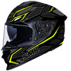 SMK Titan Panther Gloss Black Grey Yellow (GL264) Helmet