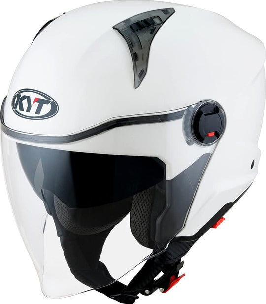 KYT D City Plain Gloss White Helmet