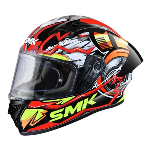 SMK Stellar Sports Turbo Gloss Black Red Yellow (GL234) Helmet