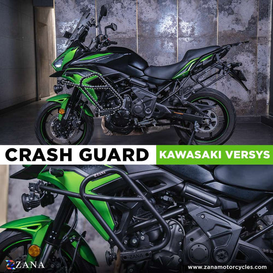 ZANA CRASH GUARD WITH SLIDER BLACK FOR KAWASAKI VERSYS 650 (ZI-5039)