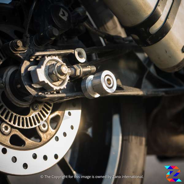 ZANA REAR PADDOCK SPOOLS WITH SWING ARM PROTECTOR SILVER KTM ADVENTURE ...