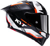 KYT R1R Carbon Zone Gloss Black Orange Helmet