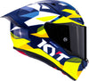 KYT R1R Diamond Gloss Blue Yellow Helmet