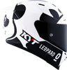 KYT Striker Leopard Panda Gloss White Black Helmet