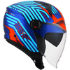 KYT D City Lucent Blue Orange Gloss Open Face Helmets
