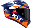 KYT R1R Diamond Gloss Blue Orange Helmet