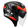 KYT D City Overtech Gloss Black Fluro Orange Helmet