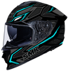 SMK Titan Panther Gloss Black Grey Blue (GL265) Helmet