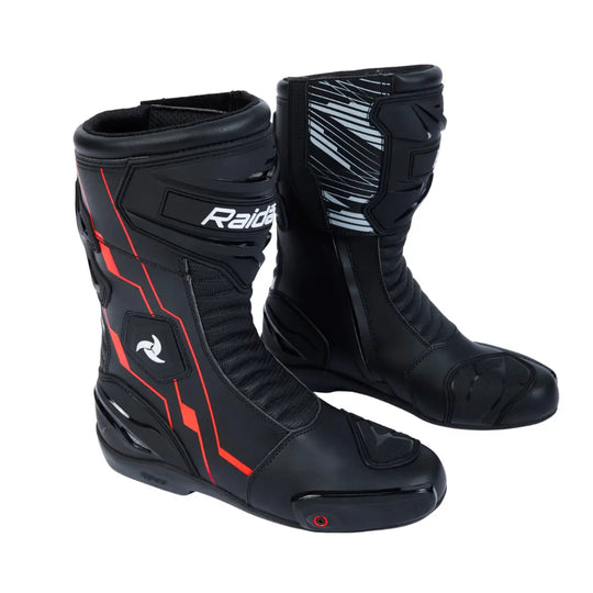 Raida Aeroprix GT Motorcycle Racing Boots (Black Red)