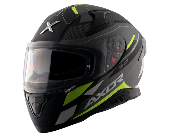 AXOR Apex Turbine Matt Black Neon Yellow Grey Helmet