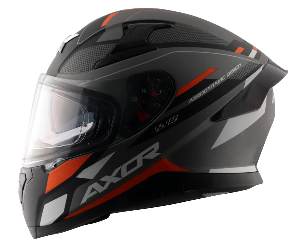AXOR Apex Turbine Matt Black Orange Grey Helmet