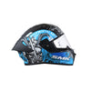 SMK Stellar Sports Samurai Gloss Black Grey Blue (GL265) Helmet