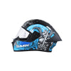 SMK Stellar Sports Samurai Gloss Black Grey Blue (GL265) Helmet