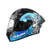 SMK Stellar Sports Samurai Gloss Black Grey Blue (GL265) Helmet