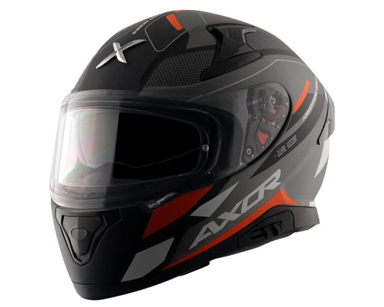 AXOR Apex Turbine Matt Black Orange Grey Helmet