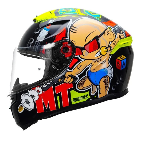 MT Hummer B Baby Bang Gloss Black Red Yellow A3 Helmet