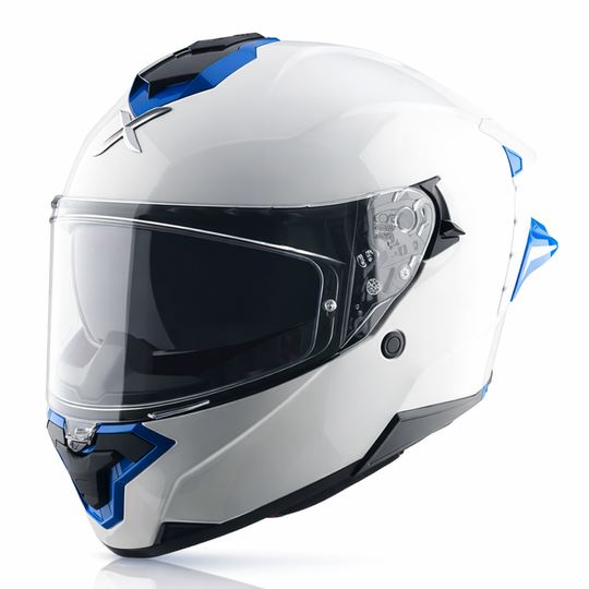 AXOR Brutale Corsa Gloss White Blue Helmet