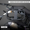 ZANA SADDLE STAYS WITH EXHAUST SHEILD WITH JERRY CAN MOUNTING TEXTURE MATT BLACK FOR HIMALAYAN(2016-22) /  SCRAM 411(2022) (ZI-8133)