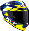 KYT R1R Diamond Gloss Blue Yellow Helmet