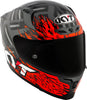 KYT Striker Flaming Gloss Anthracite Red Helmet