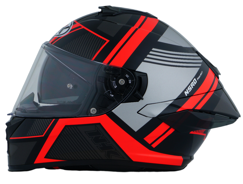 NHK K5R Fader Gloss Black Red Helmet