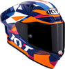 KYT R1R Diamond Gloss Blue Orange Helmet