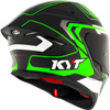 KYT TT Revo Overtech Black Green Gloss Helmet